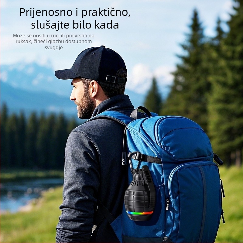 Prijenosni Bluetooth zvučnik s FM radiom, 5W izlaz, ugrađena baterija 1000-1200 mAh, Bluetooth 5.3