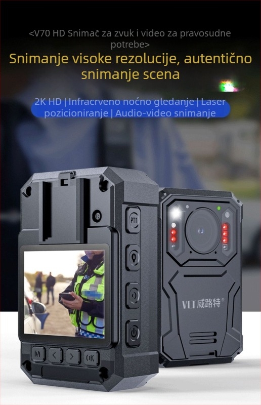 Profesionalna kamera za tijelo s noćnim vidom, 10x optički zoom, 1440P video, snimanje s klipom