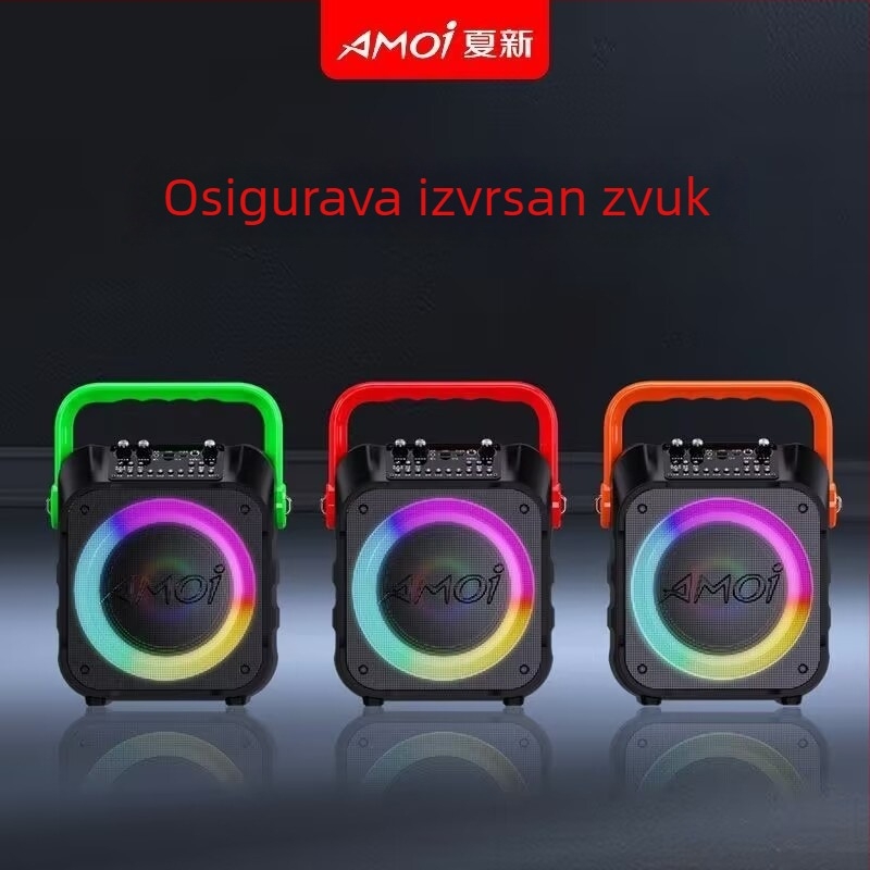 A9 Prijenosni Bluetooth karaoke zvučnik s mikrofonom za vanjsku upotrebu, 12W izlaz, BT 5.0, 100Hz-20kHz, SNR ≥70dB, ugrađena baterija