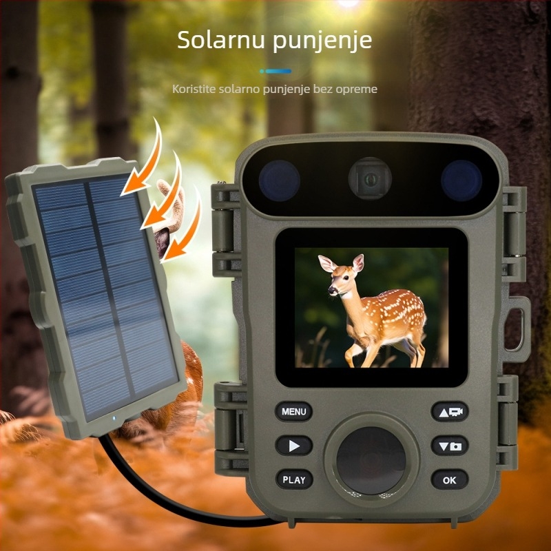 Kamera za divlje životinje, pokretanje na 20 m, infracrveno noćno vidno do 15 m, IP66 vodootporna, 1080P video, 32MP fotografije, USB-C, 2.0-inčni LCD
