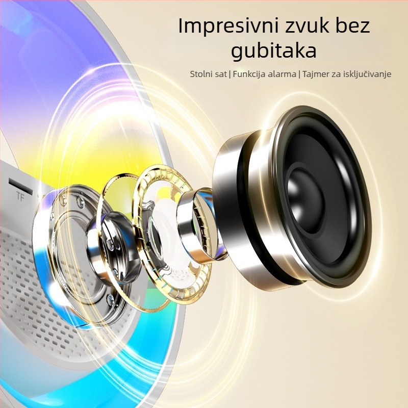 BT3401 Mini Bluetooth zvučnik s ambijentalnim svjetlom, stolni zvučnik, bežično punjenje – model G63