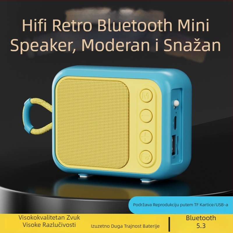 Bežični Bluetooth zvučnik – mini prijenosni, 5W, 40 Hz-20 kHz, SNR ≥75 dB, ugrađena baterija