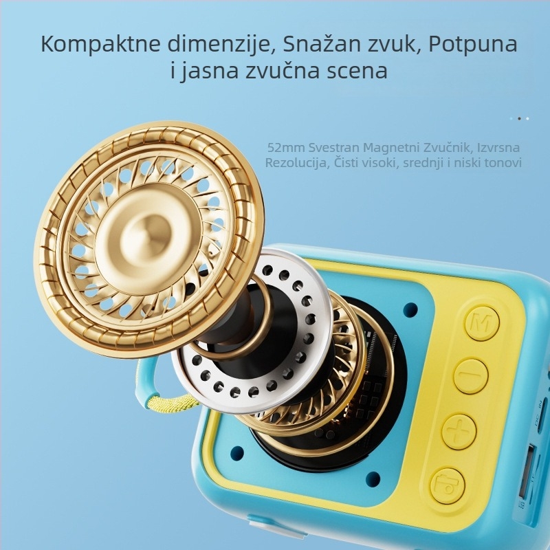 Bežični Bluetooth zvučnik – mini prijenosni, 5W, 40 Hz-20 kHz, SNR ≥75 dB, ugrađena baterija