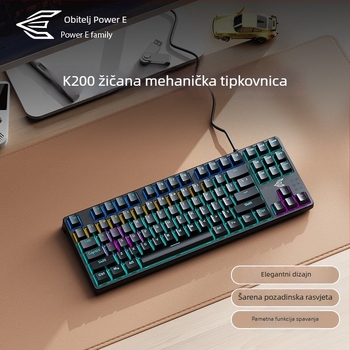 Mehanička tipkovnica, 104 tipke, žična, miješano pozadinsko osvjetljenje, zeleni osni prekidač