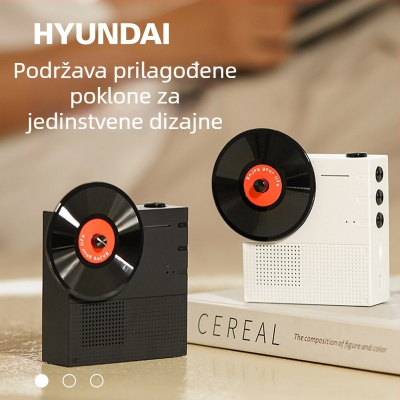 Bluetooth zvučnik za stol s retro rotirajućim dizajnom, 5W, Bluetooth 5.3, 20Hz-20kHz, SNR ≥75 dB, ugrađena baterija 1000–1200mAh