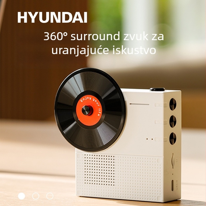 Bluetooth zvučnik za stol s retro rotirajućim dizajnom, 5W, Bluetooth 5.3, 20Hz-20kHz, SNR ≥75 dB, ugrađena baterija 1000–1200mAh