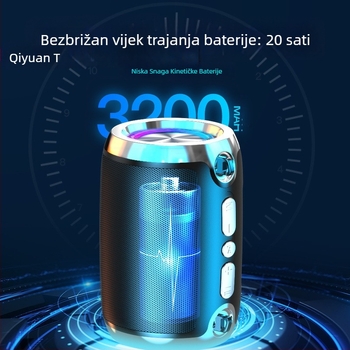 Bežični Bluetooth zvučnik s integriranim subwooferom – prenosni za dom i van, aluminijsko kućište, 40 Hz–20 kHz, SNR ≥100 dB, IPX4, baterija 1200–2000 mAh, USB/SD kartica/Bluetooth