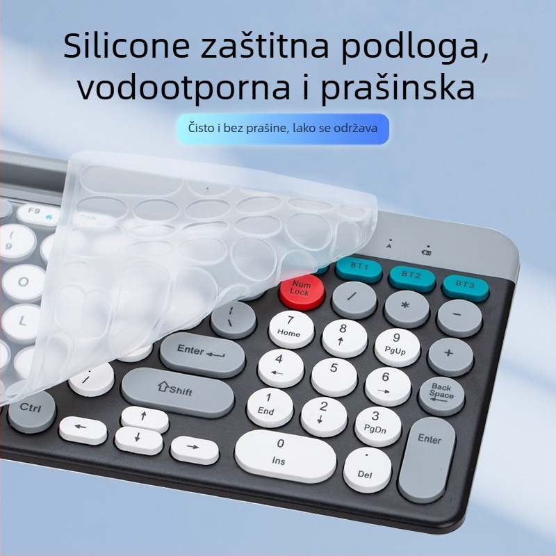 ZYG-806 Macaron bežični set tipkovnice i miša, dvostruki način, okrugle tipke, 88–98 tipki, ABS, vodootporan, 2.4G + Bluetooth