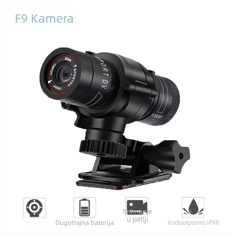 F9 akcijska kamera, 1080p, vodootporna, CMOS senzor, USB 3.0, trajanje baterije 4 sata