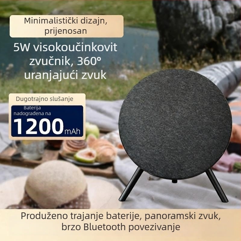 Bluetooth zvučnik sa stalkom — vanjski prenosni HiFi, sustav od 5 zvučnika (10W, 100 Hz–20 kHz, Bluetooth 5.3, 1000–1200 mAh, domet 10 m)