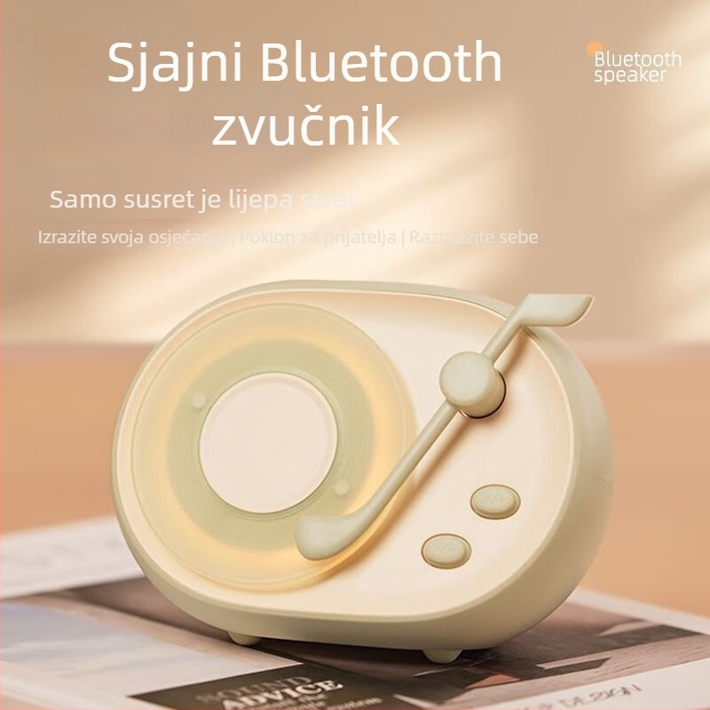 Bluetooth zvučnik s ambijentalnim osvjetljenjem, ugrađena baterija 1000–1200 mAh, 5 W, frekvencijski odziv 60 Hz–15 kHz, SNR ≥70 dB
