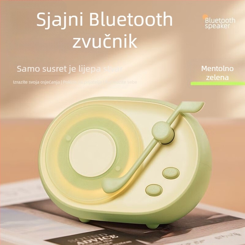 Bluetooth zvučnik s ambijentalnim osvjetljenjem, ugrađena baterija 1000–1200 mAh, 5 W, frekvencijski odziv 60 Hz–15 kHz, SNR ≥70 dB