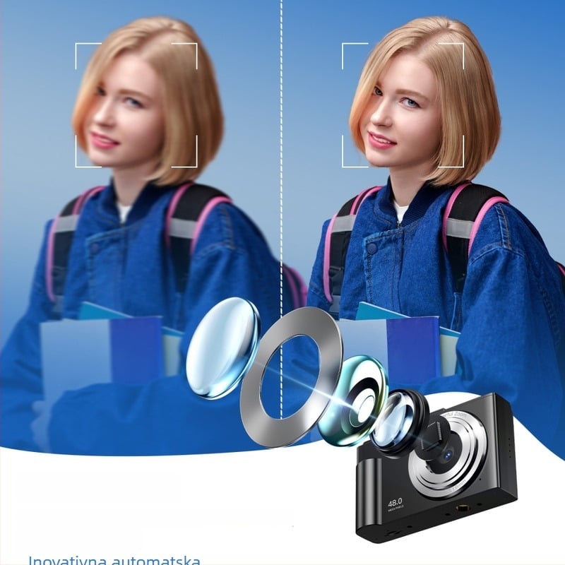DC01 Selfie kamera: 8MP CMOS senzor, 16x optički zum, 2,3" HD LCD, periskopski objektiv, potpuno ručno upravljanje
