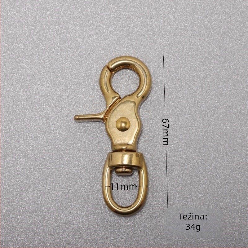 Bakrena okrugla dno kopča za torbe, prtljagu i kaišu za psa - 5013b Jim Hardware, proljeće 2025