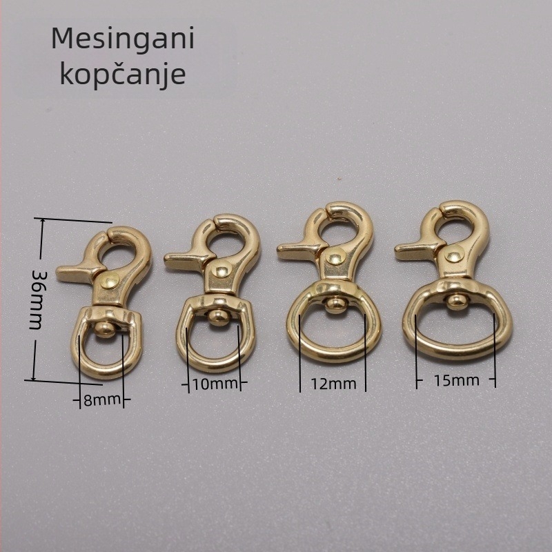 Bakrena okrugla dno kopča za torbe, prtljagu i kaišu za psa - 5013b Jim Hardware, proljeće 2025