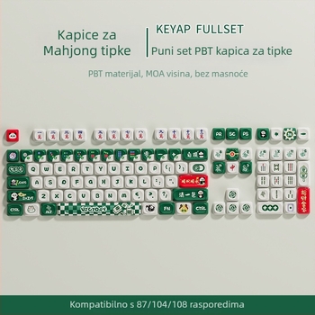 87-tipkovnica s Bluetoothom, PBT tipke, zeleni prekidači (univerzalna kompatibilnost)