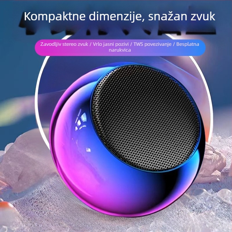 Bežični Bluetooth zvučnik, metalno kućište, izlaz 5W, Bluetooth 5.2, ugrađena baterija 300–500 mAh