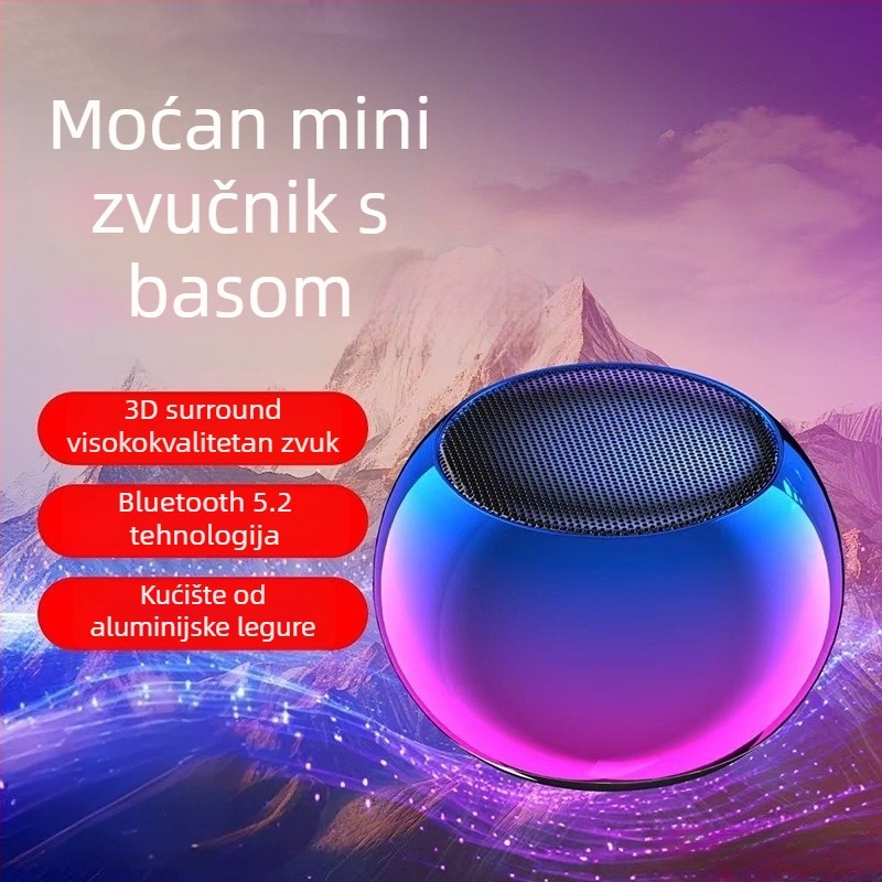 Bežični Bluetooth zvučnik, metalno kućište, izlaz 5W, Bluetooth 5.2, ugrađena baterija 300–500 mAh