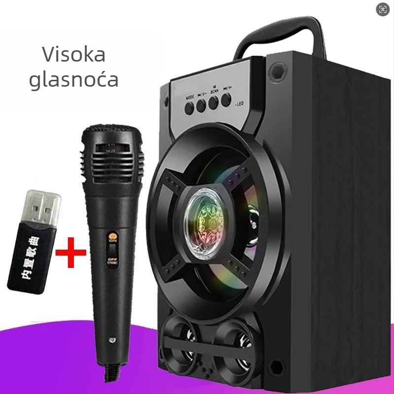 Bežični Bluetooth zvučnik – Vanjski prijenosnik s SD karticom i radiom, ABS kućište, IPX7 vodootpornost, frekvencijski odziv 100 Hz–20 kHz