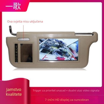 Zaslon za vožnju unatrag automobila s dodirnim gumbom, LED digitalni zaslon, 2-kanalni video ulaz, model YG-710, rezolucija 800x480