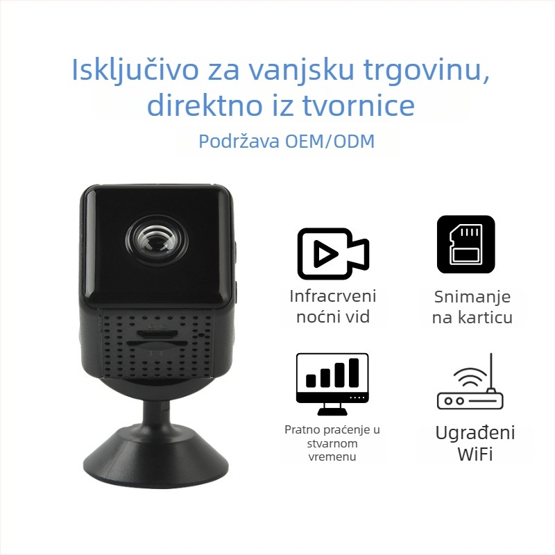IP kamera s Wi‑Fi, 2.4 mm objektiv, 480P rezolucija, infracrveno noćno vidjenje do 10 m, unutarnja upotreba