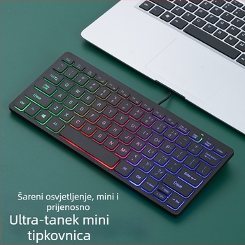 Apayado K1000 membranska tipkovnica s 78 tipki, USB priključak, ABS kućište, miješano pozadinsko osvjetljenje, kompatibilno s prijenosnim računalom