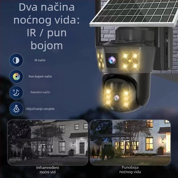 Nadzorna kamera za unutarnju i vanjsku upotrebu, 360° pokrivenost, 0.00001 lx minimalno osvjetljenje, 1/3 inčni senzor, radni raspon -10 do 60°C