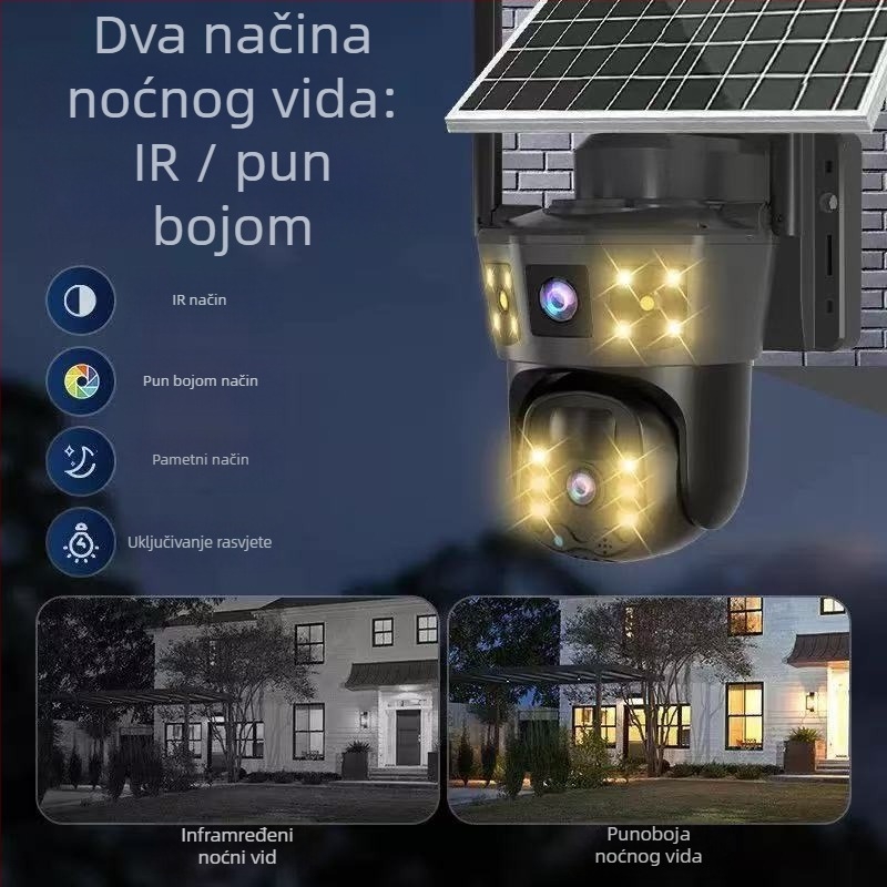 Nadzorna kamera za unutarnju i vanjsku upotrebu, 360° pokrivenost, 0.00001 lx minimalno osvjetljenje, 1/3 inčni senzor, radni raspon -10 do 60°C