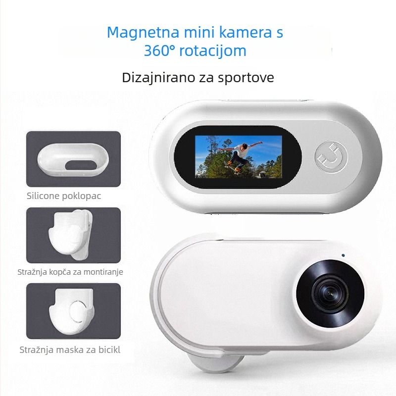 A100 mini sportska kamera za palac, 16MP, 1.4 inčni LCD, TF kartica, trajanje baterije ~70 min