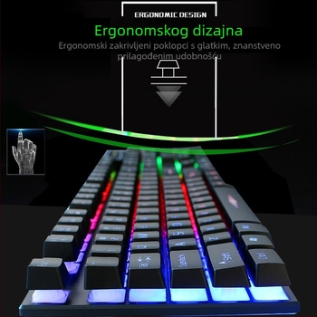 Set gaming tipkovnice i miša K9 s optičkim senzorom 1000 DPI, USB žični tipkovnica i miš, ergonomski dizajn