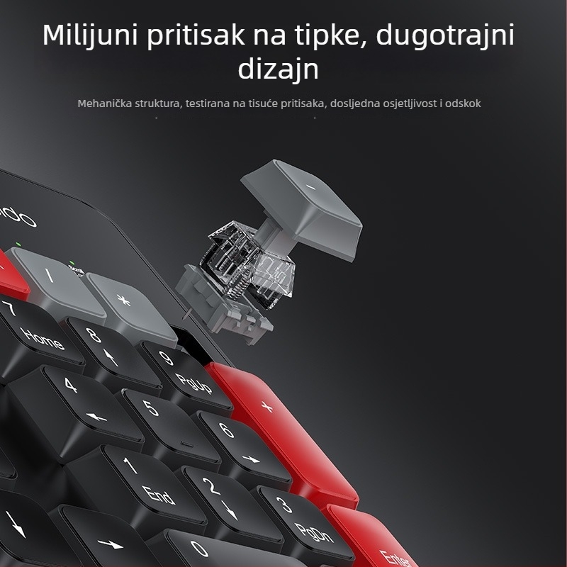 Yesido Kb43 Bežični set tipkovnice i miša — USB tipkovnica, 2.4G miš, DPI 800/1000/1600, ergonomski dizajn