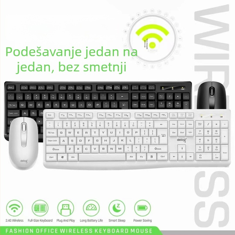 Deyilong V31 Bežični set tipkovnice i miša za stolno računalo i laptop, 2.4G