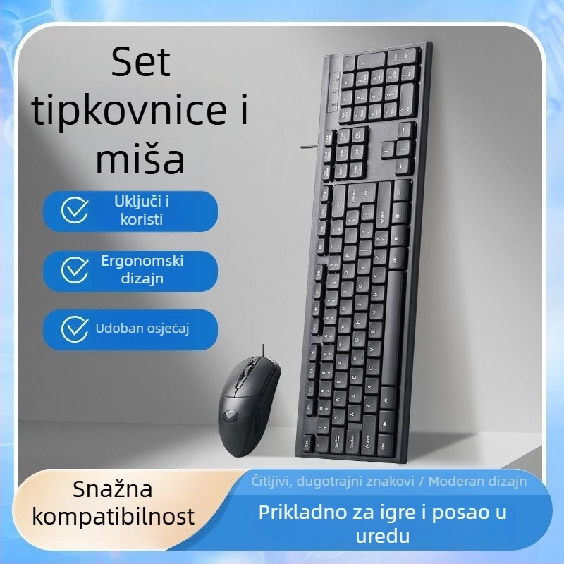 USB kabelski komplet tipkovnice i miša za PC i laptop
