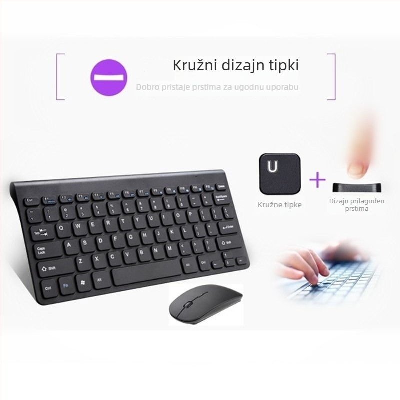 Minglide bežični set tipkovnice i miša, USB bežična tipkovnica i miš, 1000dpi, za prijenosna računala, kućnu i uredsku uporabu