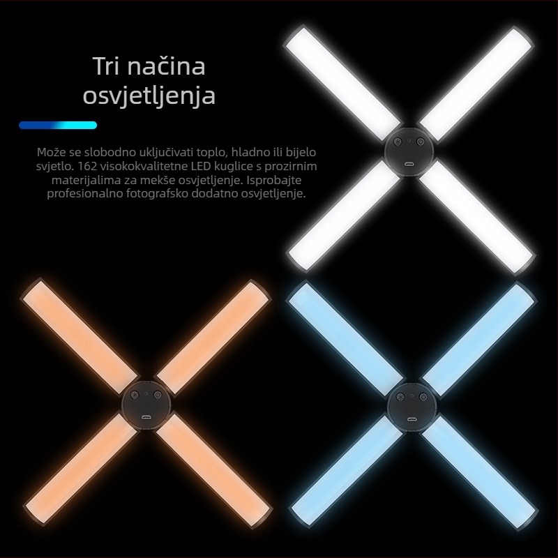 Sklopiva rasvjeta za live streaming s lampom za ljepotu, prijenosna džepna svjetiljka, model 6654, 10W, 5V