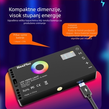 NP-L3 Prijenosno svjetlo za dopunu za telefon – ručno, višerazinsko podešavanje, ispod 10W, 3.7V