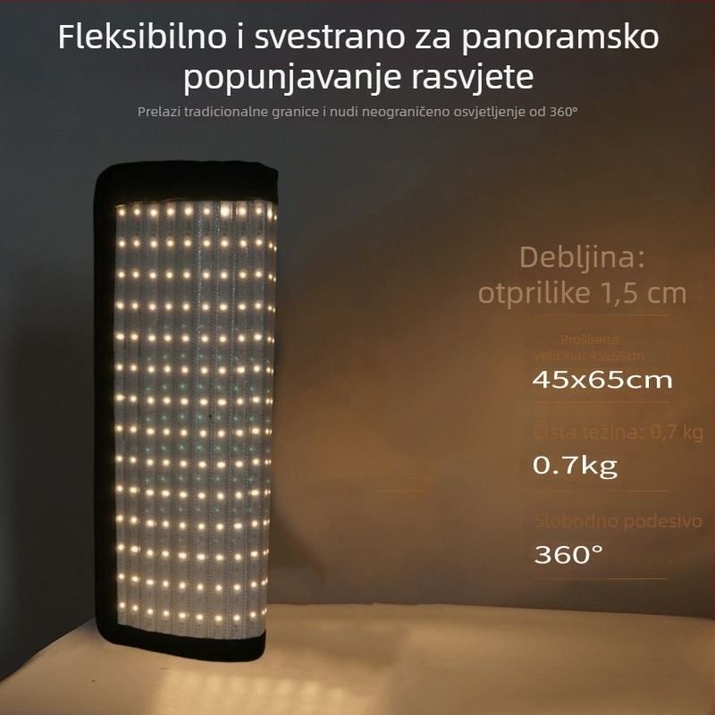 LED fleksibilno svjetlo za live stream i fotografiju — 101–150W, 220V, tri boje temperature, model Roll Cloth Lamp
