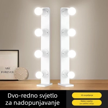 LED svjetlo za dopunu za stolno emitiranje uživo, dvostruki red LED-a, trobojna regulacija jačine svjetla, neprekidna regulacija svjetline, 12V