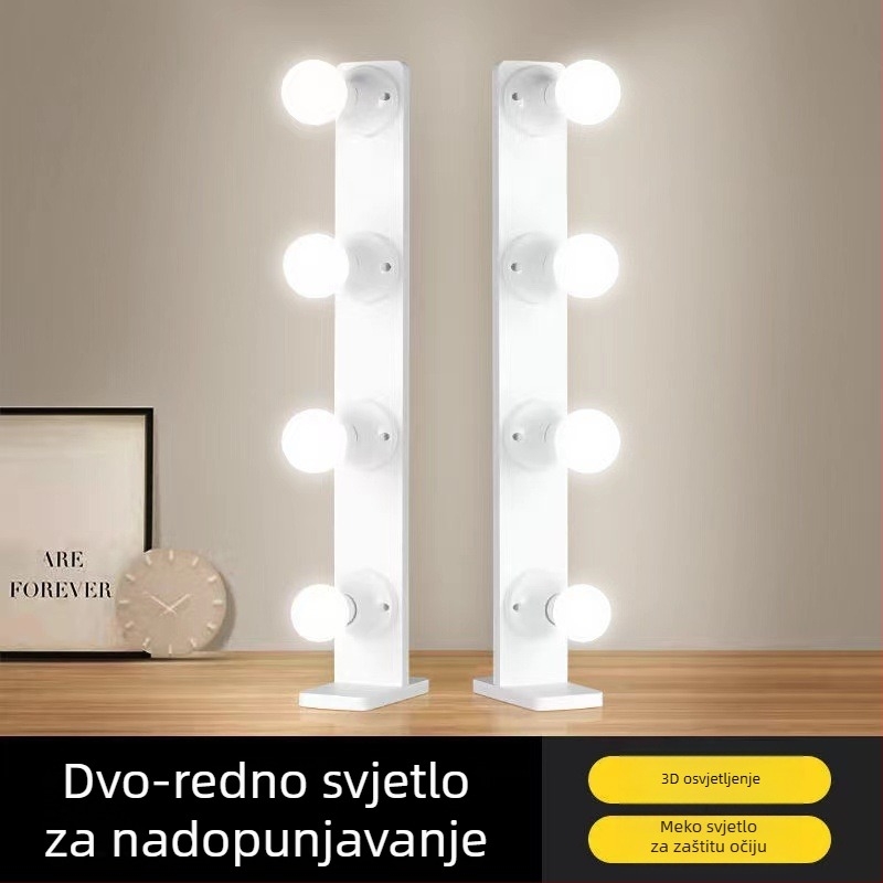 LED svjetlo za dopunu za stolno emitiranje uživo, dvostruki red LED-a, trobojna regulacija jačine svjetla, neprekidna regulacija svjetline, 12V