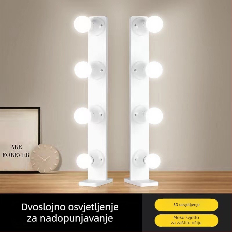 LED svjetlo za dopunu za stolno emitiranje uživo, dvostruki red LED-a, trobojna regulacija jačine svjetla, neprekidna regulacija svjetline, 12V