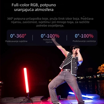 Inkee GCA30C RGB LED rasvjeta za popunjavanje fotografija – prijenosno ručno svjetlo za vanjske snimke i prijenos uživo (10–50W, ugrađena baterija)