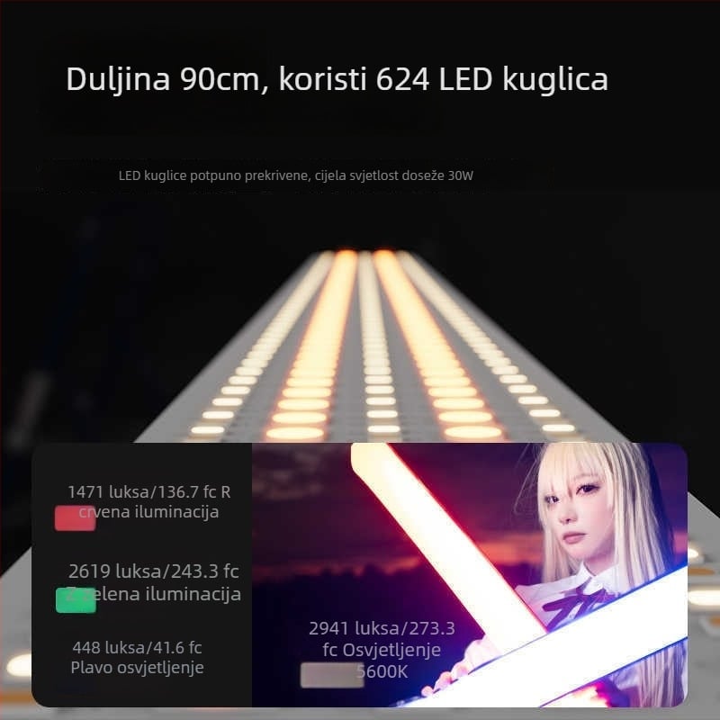 Inkee GCA30C RGB LED rasvjeta za popunjavanje fotografija – prijenosno ručno svjetlo za vanjske snimke i prijenos uživo (10–50W, ugrađena baterija)