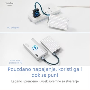 Zhiyun CM25 Fotografija rasvjeta za dopunjavanje, prijenosno ručno svjetlo za livestream, dvostruka boja temperature, 25W, 12V