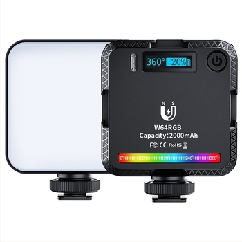 W64RGB Mini LED Svjetlo za dopunu za portret, livestream i fotografiju; 6W, Ugrađena baterija 3.7V, Ručno korištenje