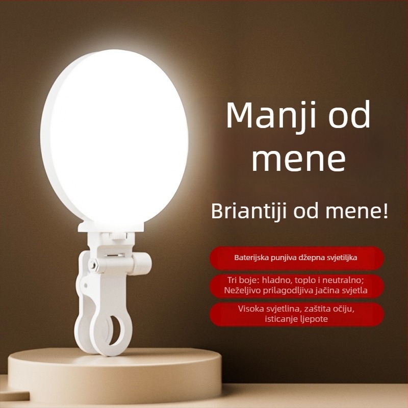 Mini LED rasvjeta za fotografiranje i prijenos uživo, model F01, trobojna LED, 3.5W, 5V, ručno držanje