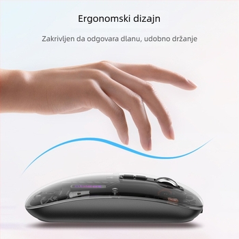 Yesido bežično miš s tihim radom, 2.4G + Bluetooth, 5 tipki, ergonomski, kompatibilan s prijenosnim i stolnim računalom, model KB29