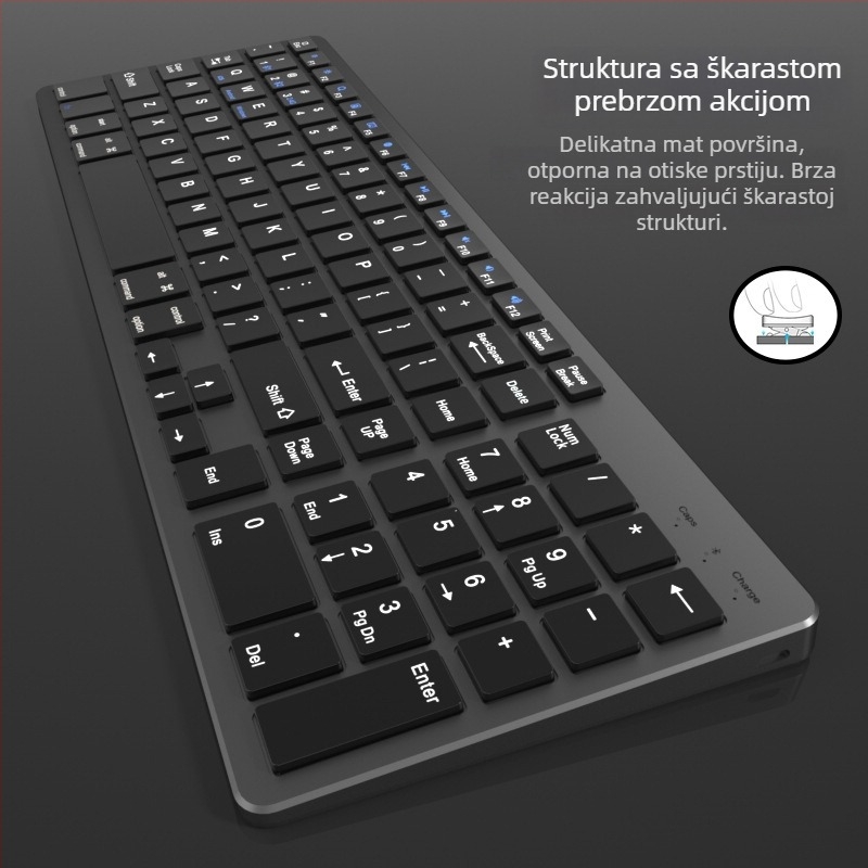 Bežični komplet tipkovnice i miša — tih, 1600dpi optički senzor, ergonomski, vodootporan, USB sučelja