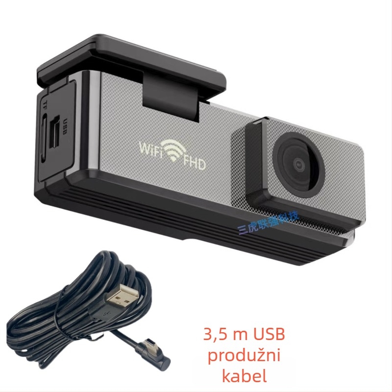 Skrivna USB kamera za auto s Wi‑Fi, 1080p noćni zapis i nadzor parkiranja 24h