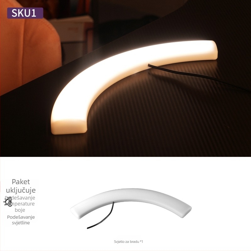 LED rasvjeta za popunu za prijenos uživo – magnetska atmosfera rasvjeta, beauty rasvjeta za osvjetljavanje lica i izravnavanje naborâ na vratu, tri boje temperature, 32 × 4 cm, stolna uporaba