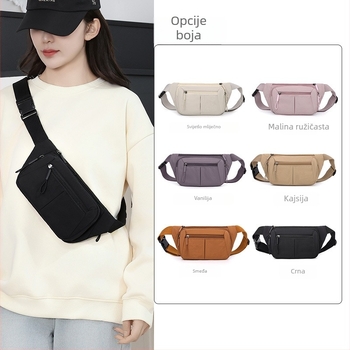Ženska crossbody torba – urbana jednostavnost, najlon, zatvarač za otvaranje, unutarnja džep sa zatvaračem, džep za telefon, laminirani džep, Sj25013